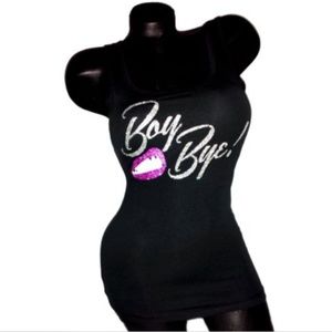 Boy Bye Black Spandex Tank
